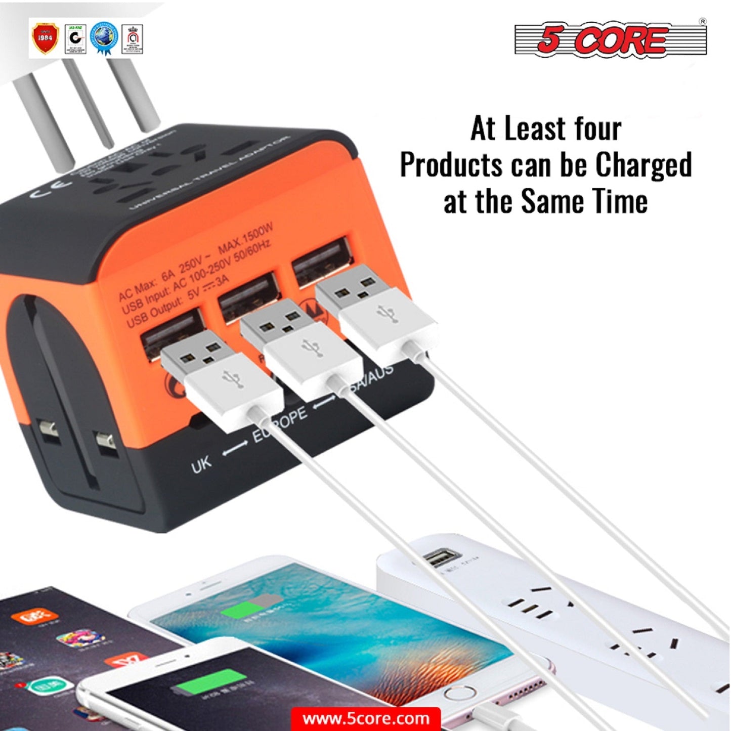 Multi Plug Outlet Extender Power Travel Adapter Wall Plug 3/4 USB Cube