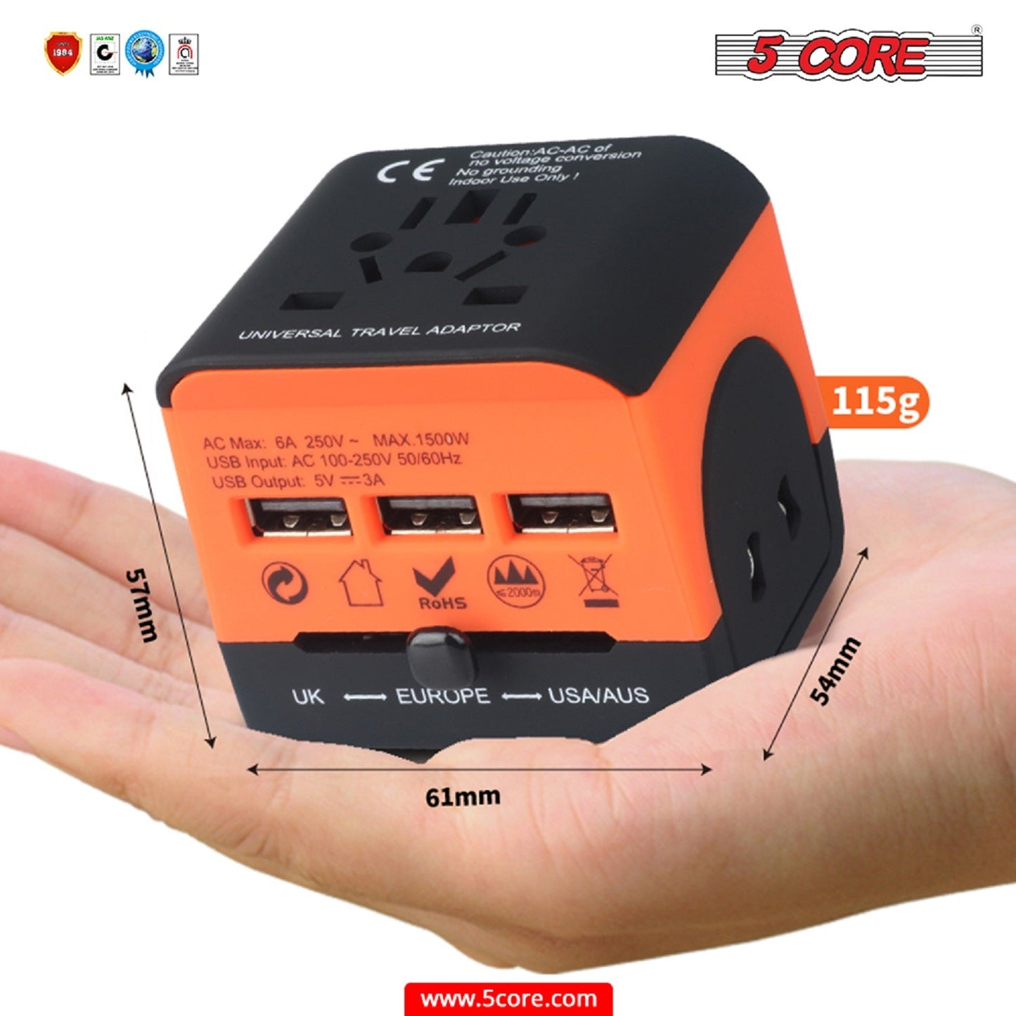 Multi Plug Outlet Extender Power Travel Adapter Wall Plug 3/4 USB Cube